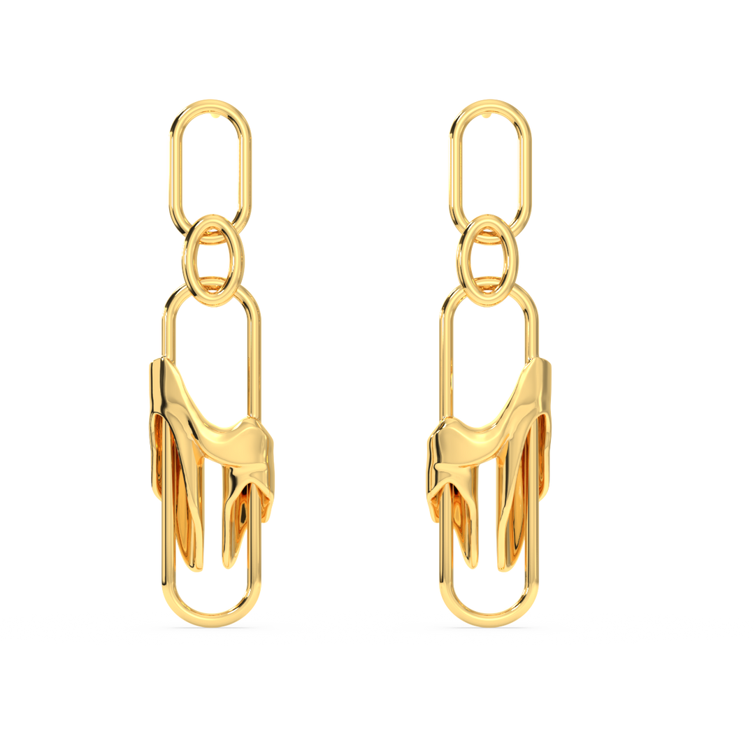 Mercury Valor Long Earrings  | Gold Finish