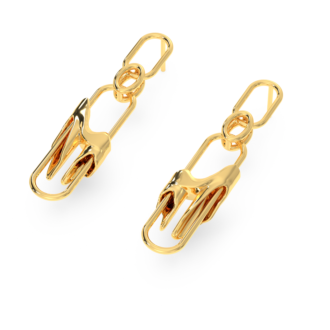 Mercury Valor Long Earrings  | Gold Finish